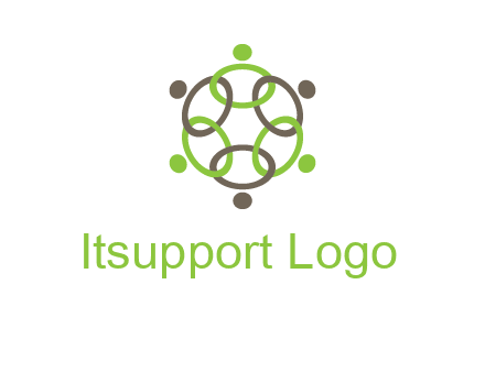 connected circles swoosh people logo
