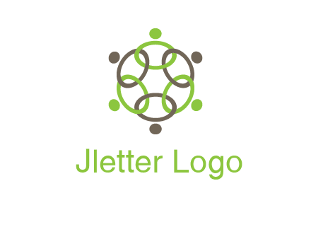 connected circles swoosh people logo