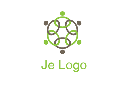 connected circles swoosh people logo