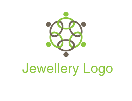 connected circles swoosh people logo