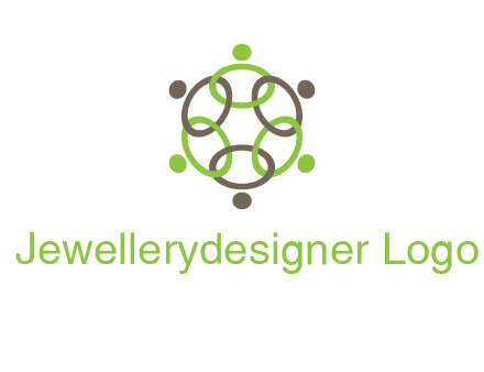 connected circles swoosh people logo