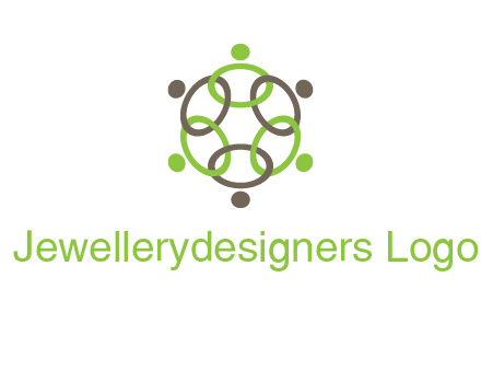 connected circles swoosh people logo