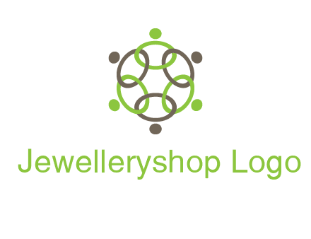 connected circles swoosh people logo