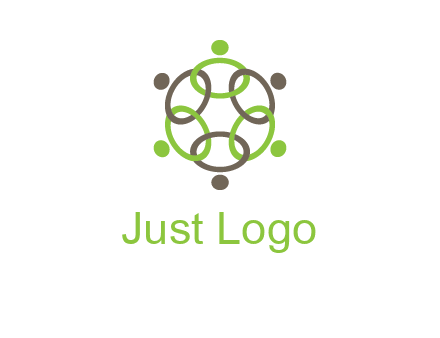 connected circles swoosh people logo