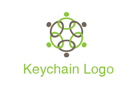 connected circles swoosh people logo