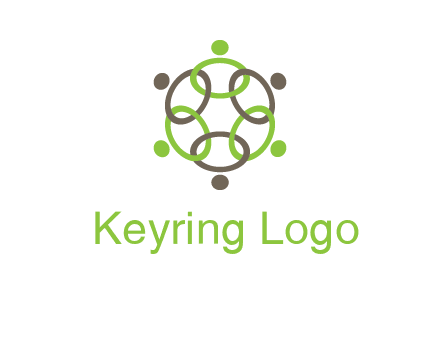 connected circles swoosh people logo
