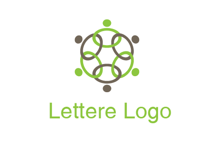 connected circles swoosh people logo