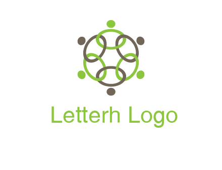 connected circles swoosh people logo