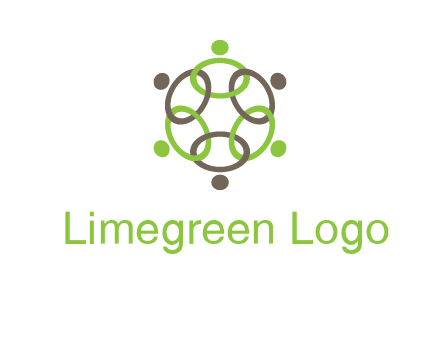 connected circles swoosh people logo