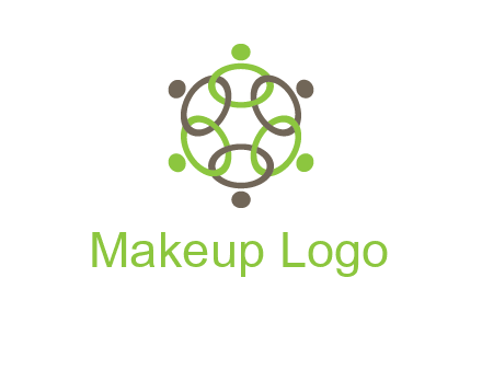 connected circles swoosh people logo