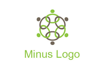 connected circles swoosh people logo