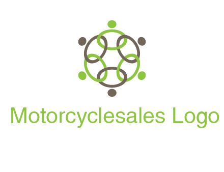 connected circles swoosh people logo
