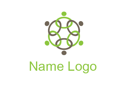connected circles swoosh people logo