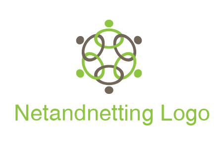 connected circles swoosh people logo