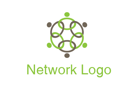 connected circles swoosh people logo