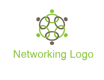 connected circles swoosh people logo