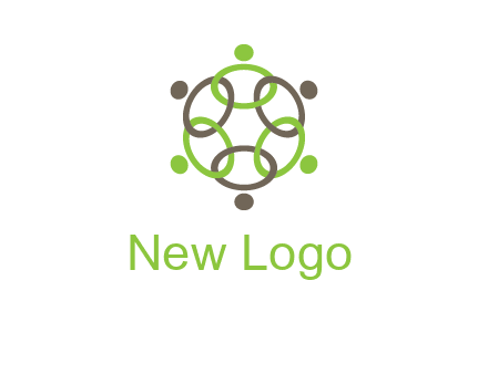 connected circles swoosh people logo