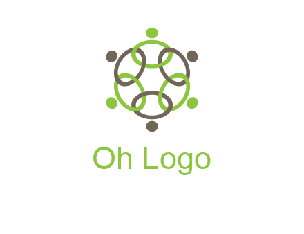 connected circles swoosh people logo