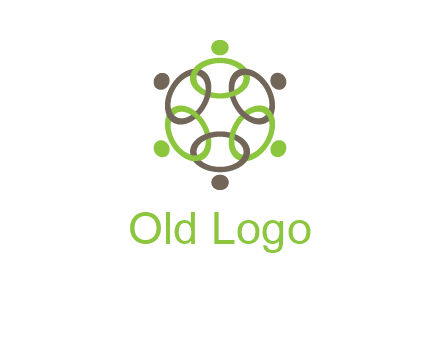 connected circles swoosh people logo