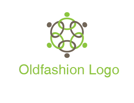 connected circles swoosh people logo
