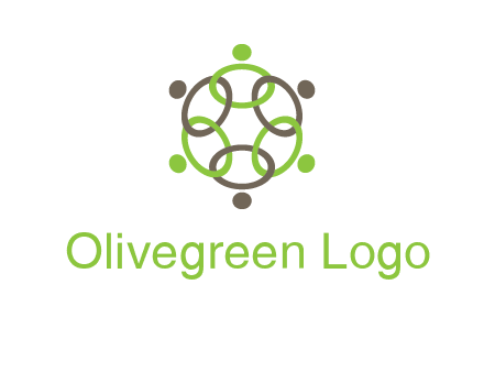 connected circles swoosh people logo