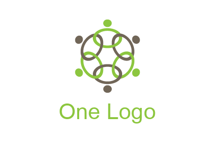 connected circles swoosh people logo