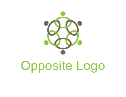 connected circles swoosh people logo