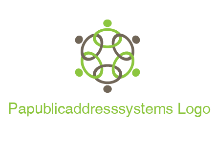 connected circles swoosh people logo