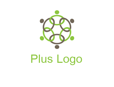 connected circles swoosh people logo