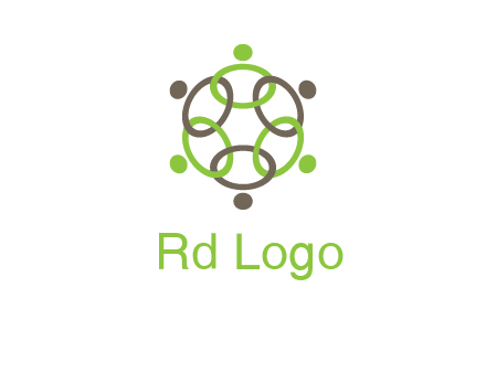 connected circles swoosh people logo