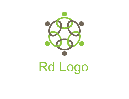 connected circles swoosh people logo