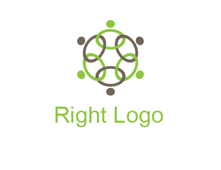 connected circles swoosh people logo