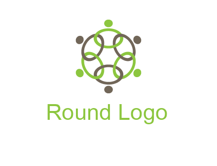 connected circles swoosh people logo