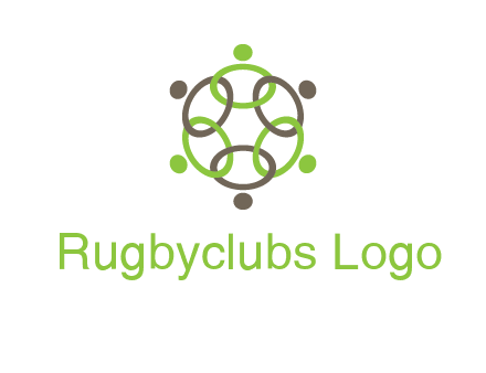 connected circles swoosh people logo