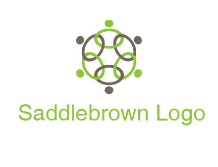 connected circles swoosh people logo