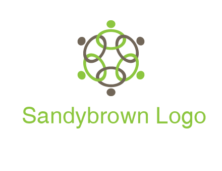 connected circles swoosh people logo