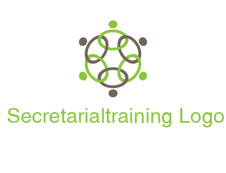 connected circles swoosh people logo