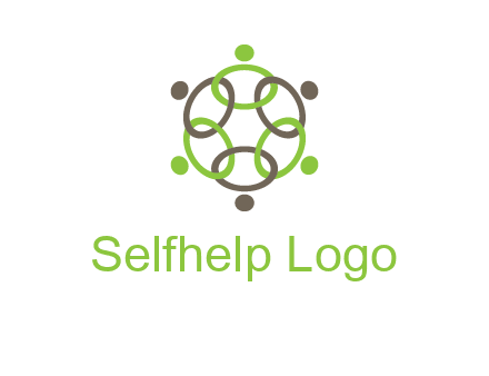 connected circles swoosh people logo