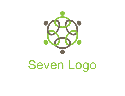 connected circles swoosh people logo