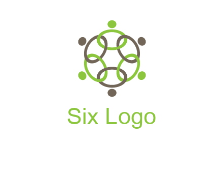 connected circles swoosh people logo