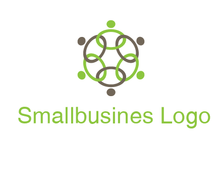 connected circles swoosh people logo