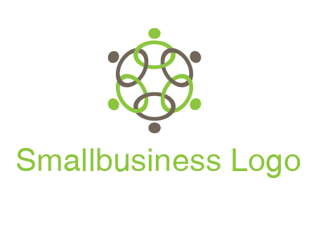 connected circles swoosh people logo