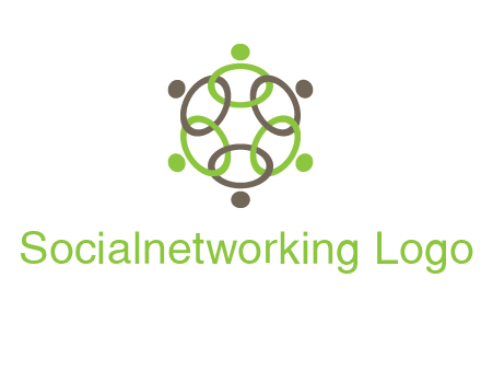 connected circles swoosh people logo