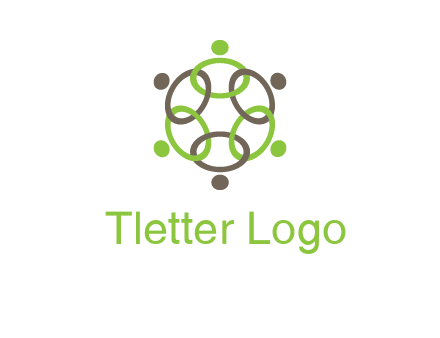 connected circles swoosh people logo