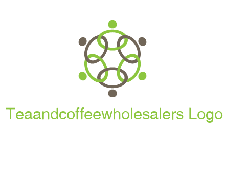 connected circles swoosh people logo