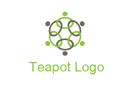 connected circles swoosh people logo