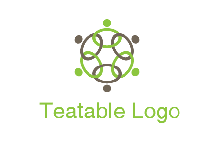 connected circles swoosh people logo