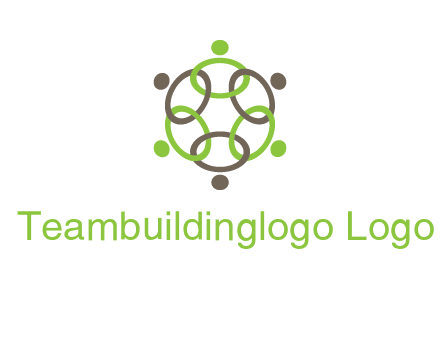 connected circles swoosh people logo