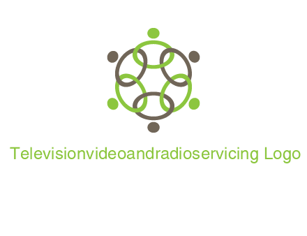 connected circles swoosh people logo