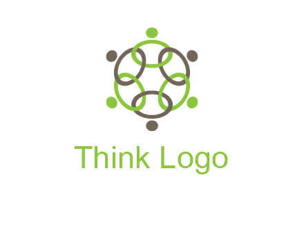 connected circles swoosh people logo